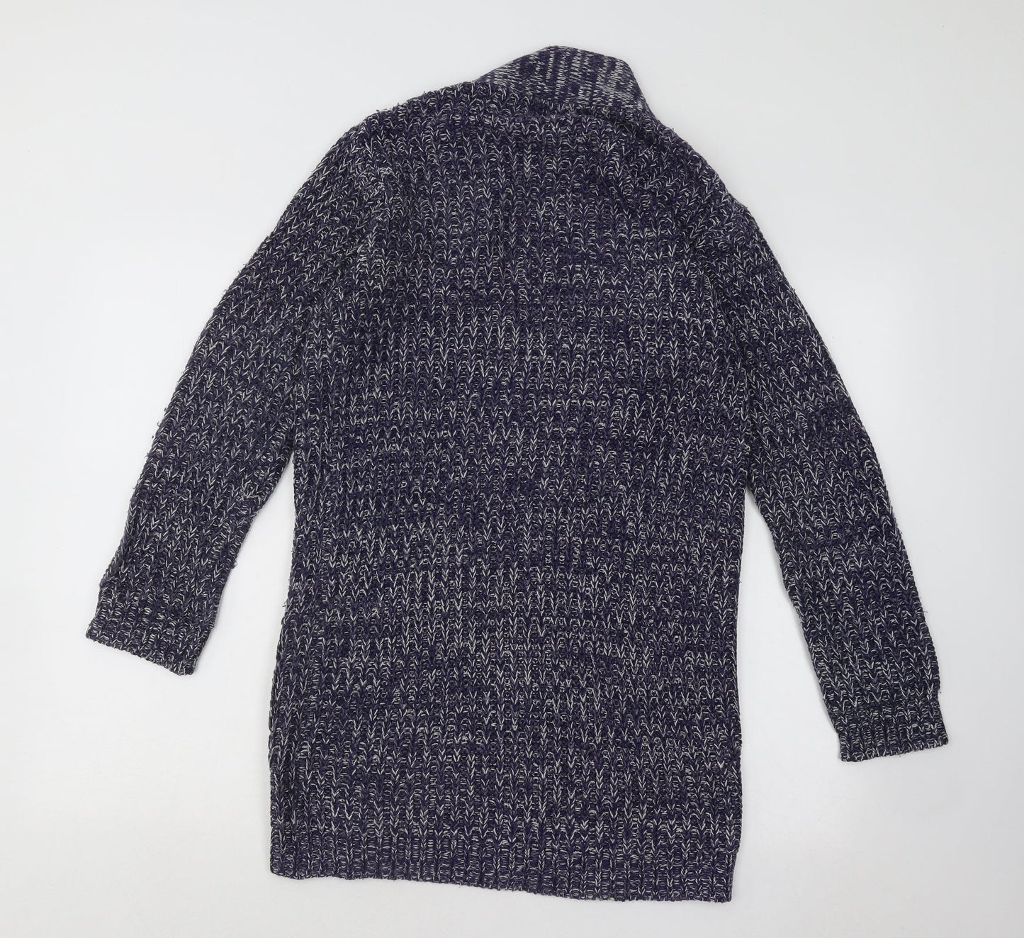 Womens UK Size S Papaya Blue Cardigan Jumper