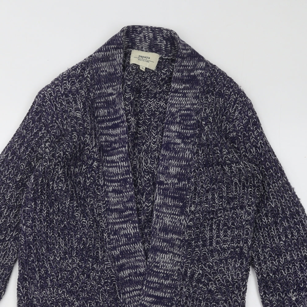 Womens UK Size S Papaya Blue Cardigan Jumper