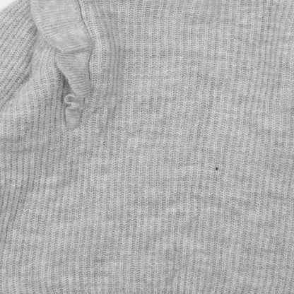 George Womens Grey Mock Neck Acrylic Pullover Jumper Size XS