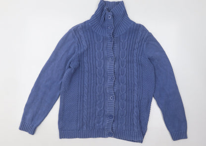 Bonmarché Womens Blue Acrylic Cardigan Jumper Size M