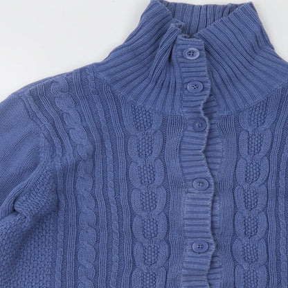 Bonmarché Womens Blue Acrylic Cardigan Jumper Size M