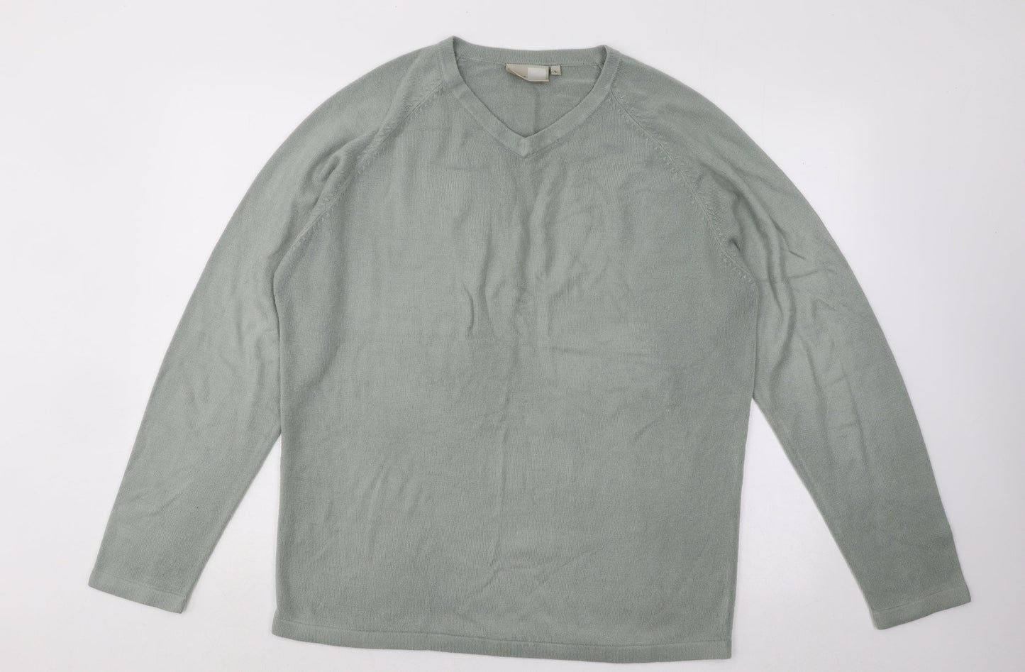 Zantos Mens Grey V-Neck Acrylic Pullover Jumper Size L