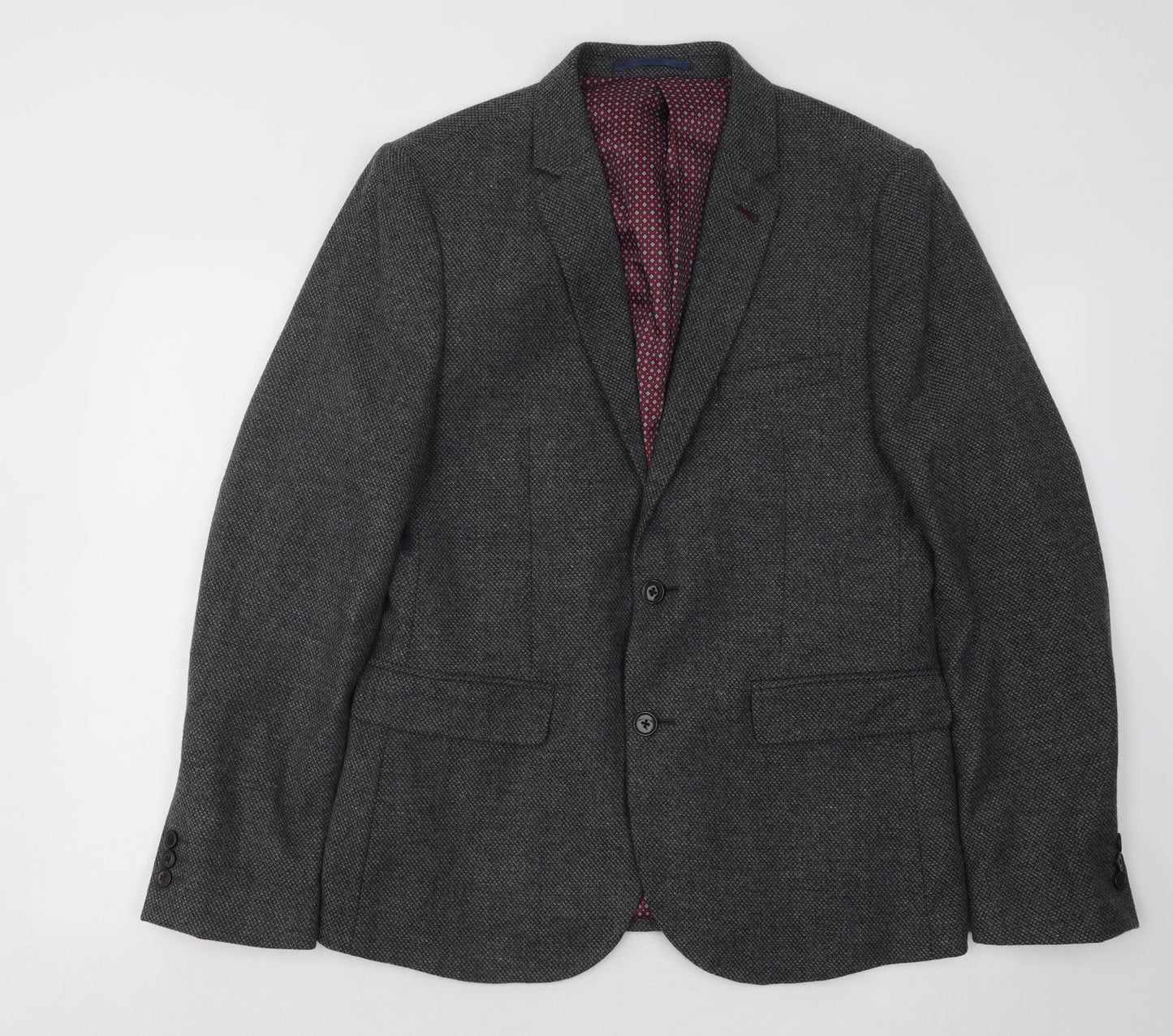 Mens UK Size 40 Burton Regular Grey Suit Jacket