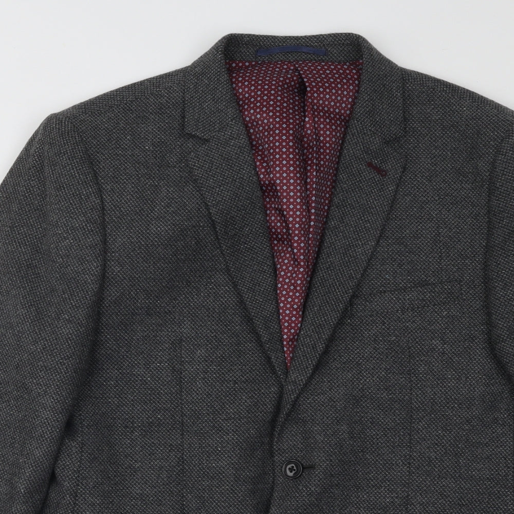 Mens UK Size 40 Burton Regular Grey Suit Jacket
