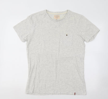 72 Lord St Womens Grey Cotton Basic T-Shirt Size M Round Neck