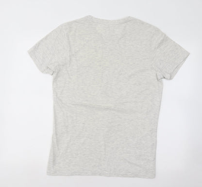 72 Lord St Womens Grey Cotton Basic T-Shirt Size M Round Neck