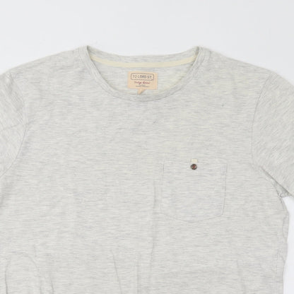 72 Lord St Womens Grey Cotton Basic T-Shirt Size M Round Neck