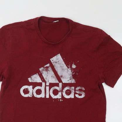 Mens UK Size S adidas Red  T-Shirt