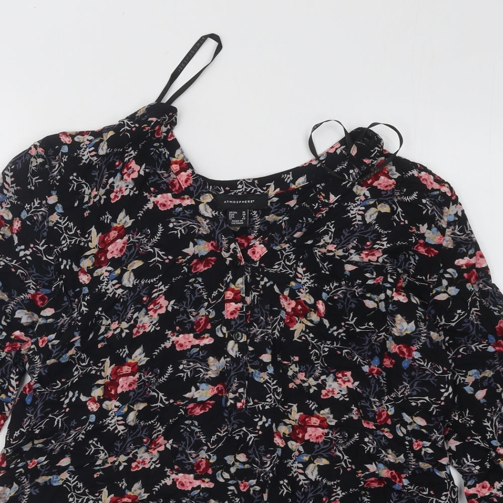 Womens UK Size 10 Atmosphere Black Basic Blouse