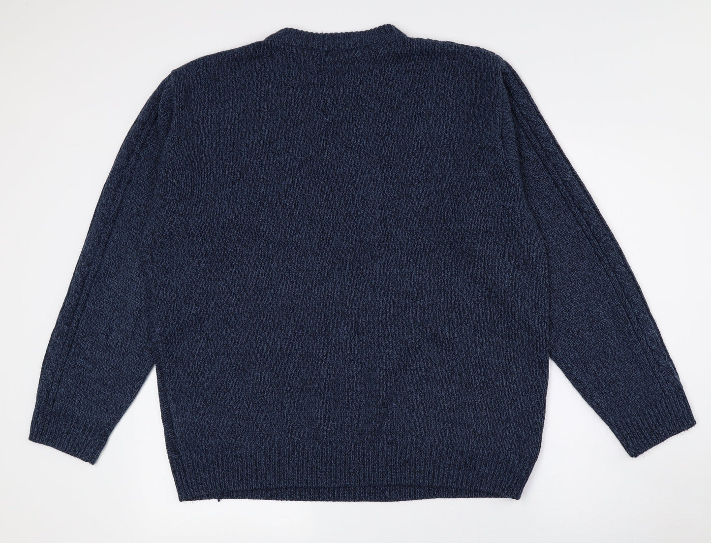 Premier Mens Blue Crew Neck Acrylic Pullover Jumper Size L - Size 44/46