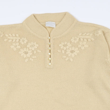 Classics Womens Gold High Neck Acrylic Pullover Jumper Size 10