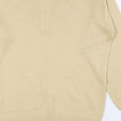 Classics Womens Gold High Neck Acrylic Pullover Jumper Size 10