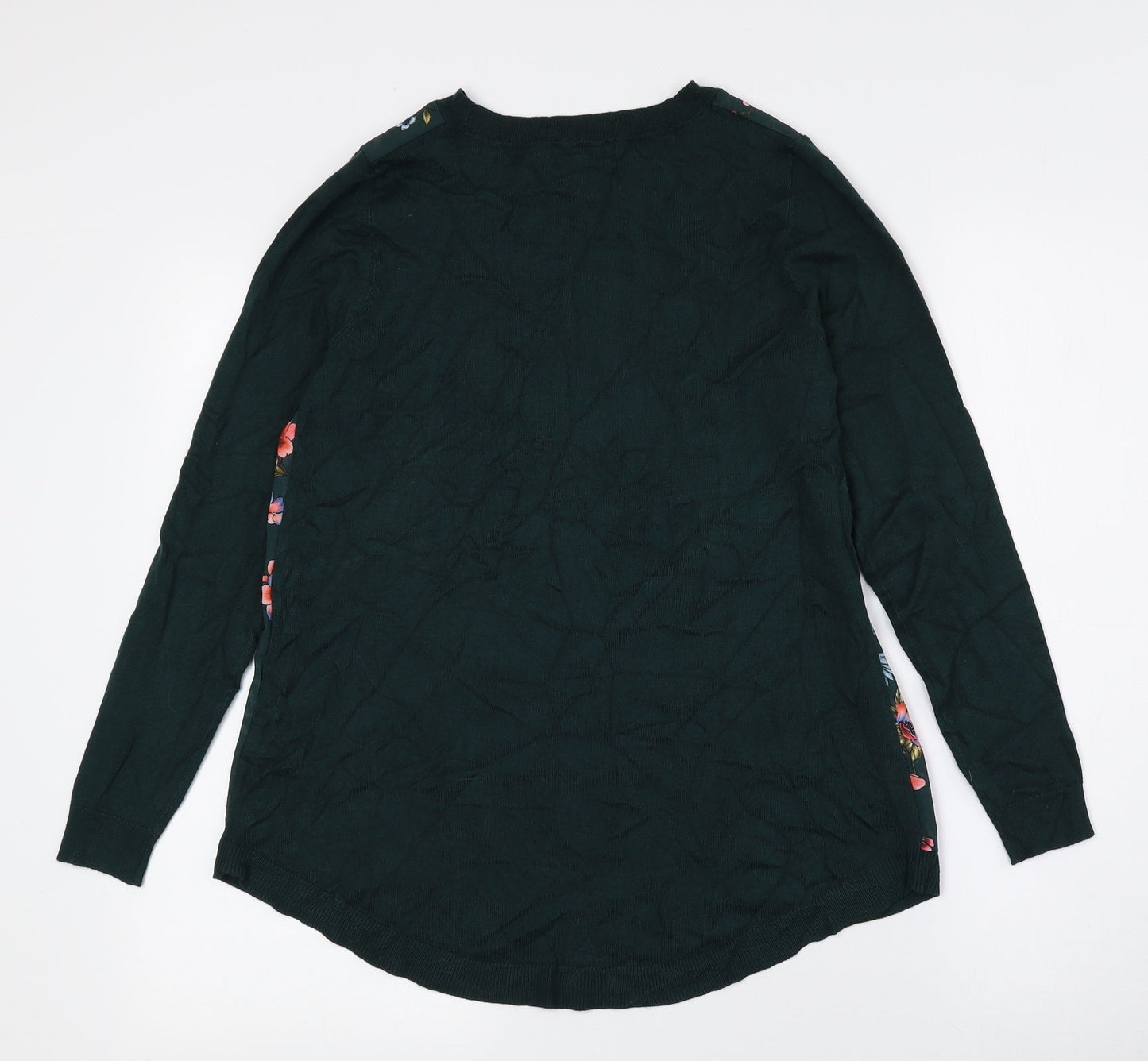 F&F Womens Multicoloured Crew Neck Floral Viscose Pullover Jumper Size 6