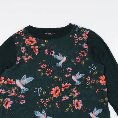 F&F Womens Multicoloured Crew Neck Floral Viscose Pullover Jumper Size 6