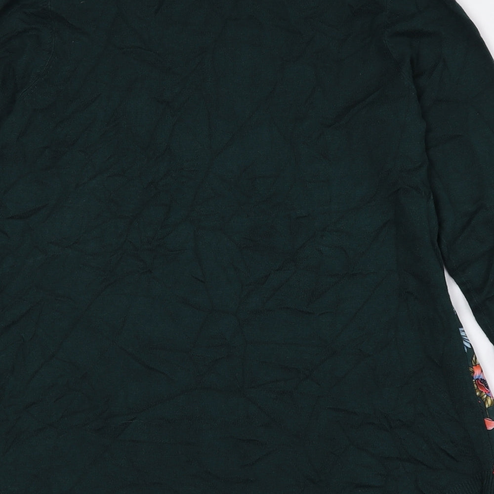 F&F Womens Multicoloured Crew Neck Floral Viscose Pullover Jumper Size 6