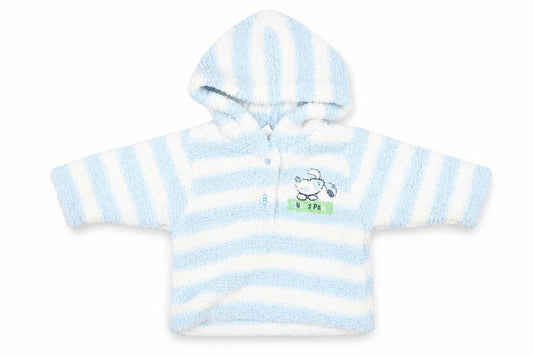 Baby Baby Blue Striped Polyester Pullover Jumper Size 0-3 Months Button - Mucky Paws