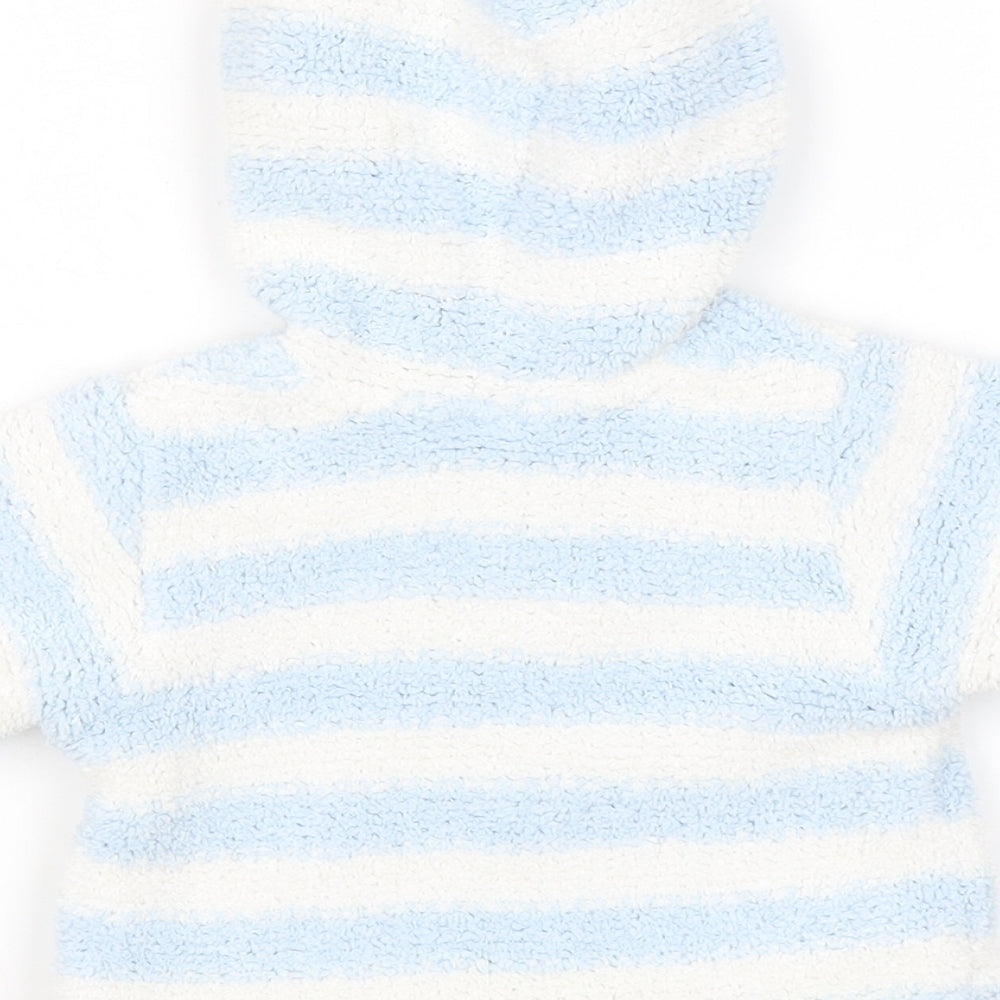 Baby Baby Blue Striped Polyester Pullover Jumper Size 0-3 Months Button - Mucky Paws