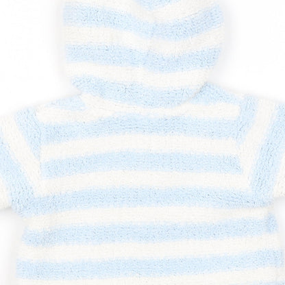 Baby Baby Blue Striped Polyester Pullover Jumper Size 0-3 Months Button - Mucky Paws