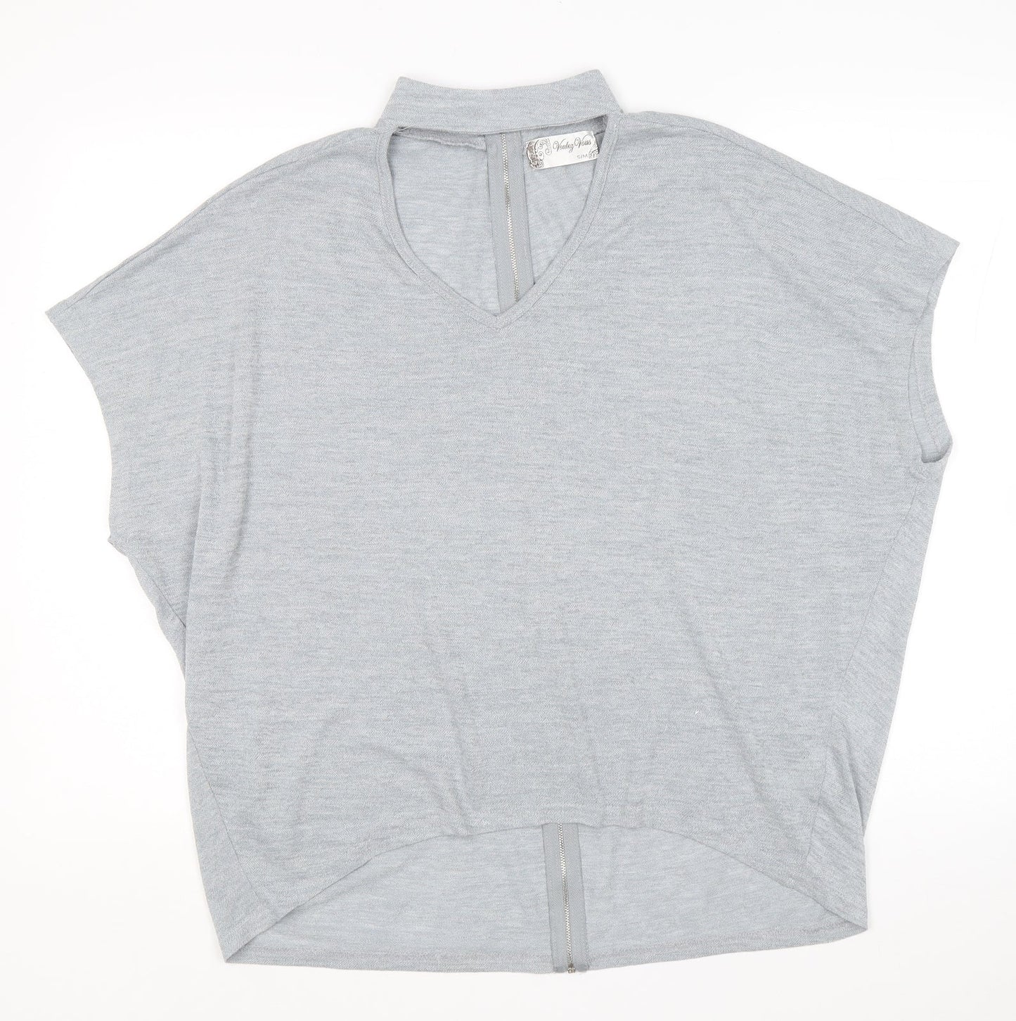 Womens UK Size M Voulez-Vous Grey Basic Blouse