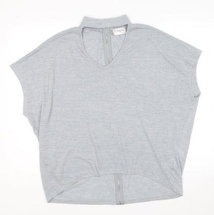 Womens UK Size M Voulez-Vous Grey Basic Blouse