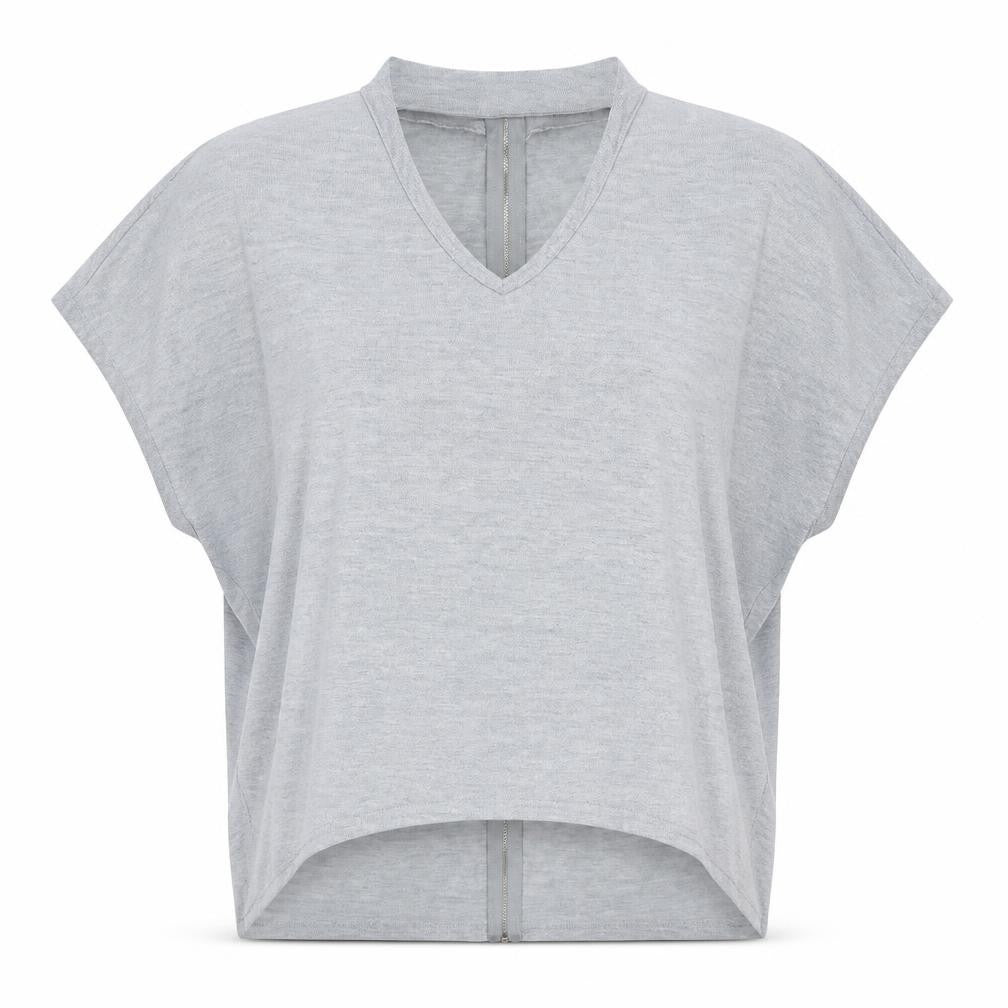 Womens UK Size M Voulez-Vous Grey Basic Blouse