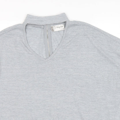 Womens UK Size M Voulez-Vous Grey Basic Blouse