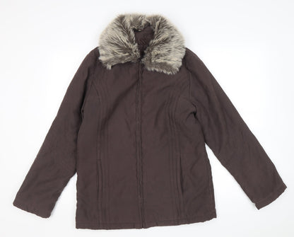 Klassik Clothing Womens Brown Rain Coat Coat Size 12 Zip