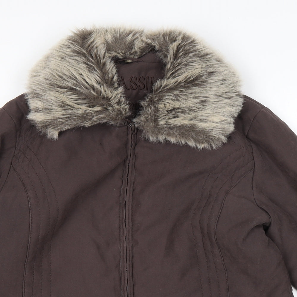 Klassik Clothing Womens Brown Rain Coat Coat Size 12 Zip