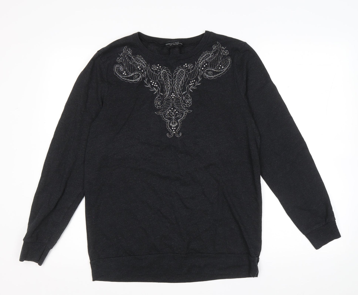 Dorothy Perkins Womens Black Cotton Pullover Sweatshirt Size 12 Pullover - Paisley