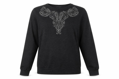 Dorothy Perkins Womens Black Cotton Pullover Sweatshirt Size 12 Pullover - Paisley