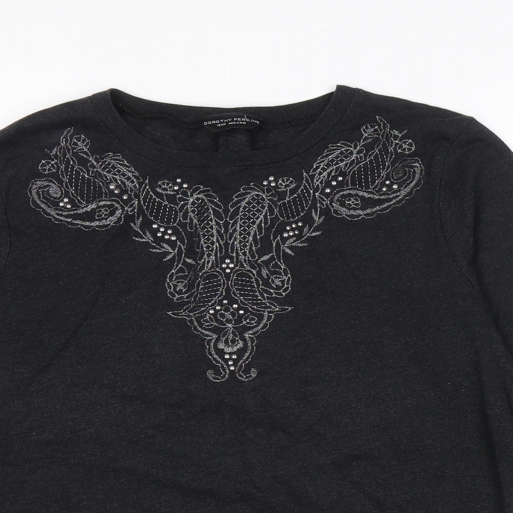 Dorothy Perkins Womens Black Cotton Pullover Sweatshirt Size 12 Pullover - Paisley