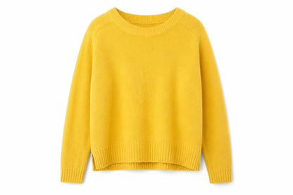 Womens UK Size M H&M Yellow Henley Jumper