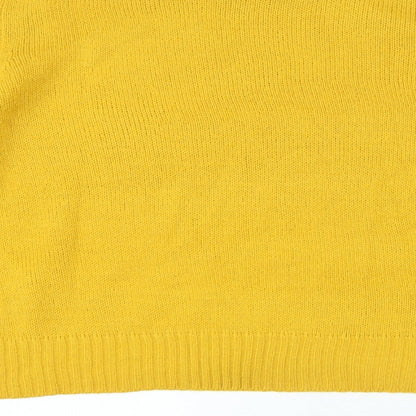 Womens UK Size M H&M Yellow Henley Jumper