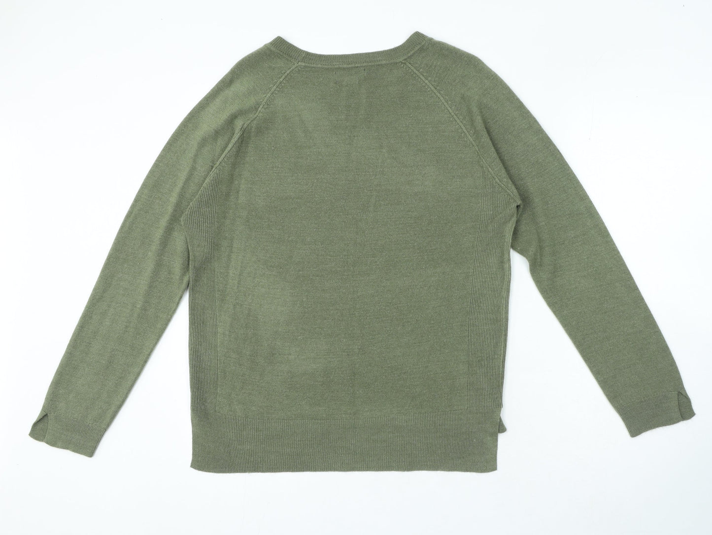 Primark Womens Green Round Neck Polyester Pullover Jumper Size L