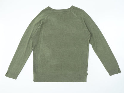 Primark Womens Green Round Neck Polyester Pullover Jumper Size L