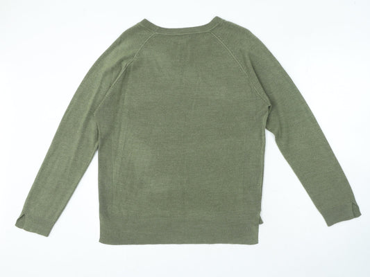 Primark Womens Green Round Neck Polyester Pullover Jumper Size L