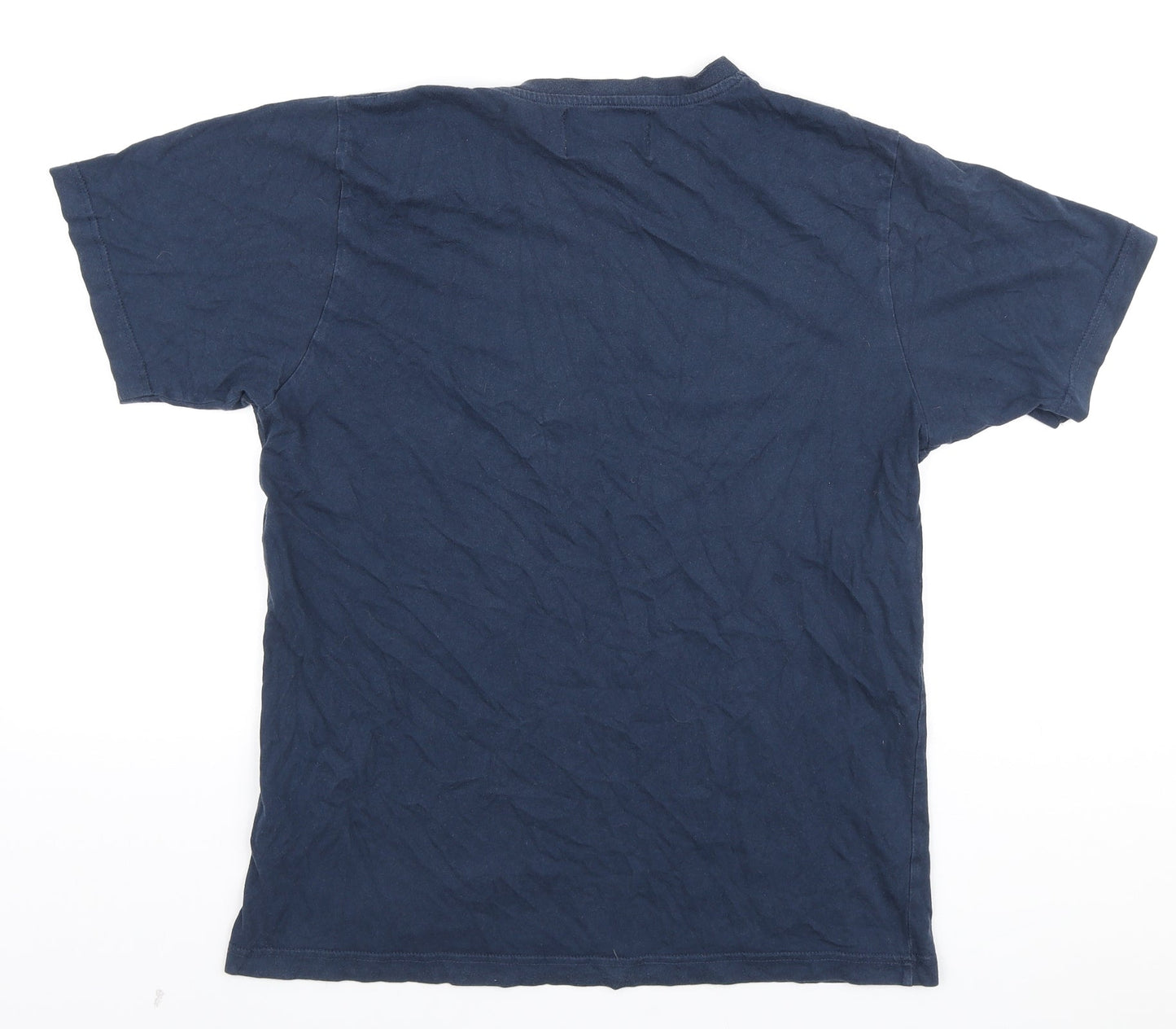 Pull&Bear Mens Blue Cotton T-Shirt Size M Round Neck - Baltimore State