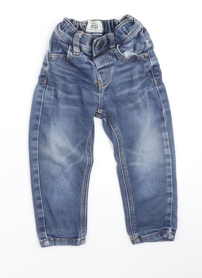 NEXT Boys Blue Polyester Jeans Size 12-18 Months Button