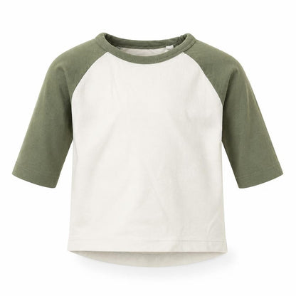 NEXT Boys Ivory Colourblock Cotton Basic T-Shirt Size 6-9 Months Round Neck