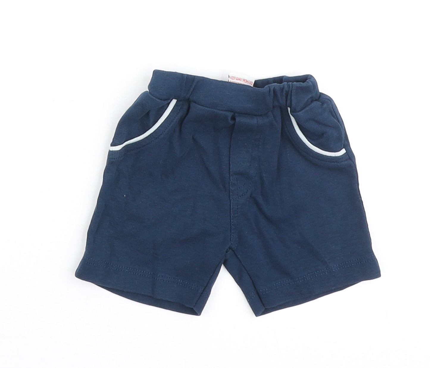 Little Mariner Baby Blue Cotton Cropped Leggings Size 0-3 Months - Contrasting Trim