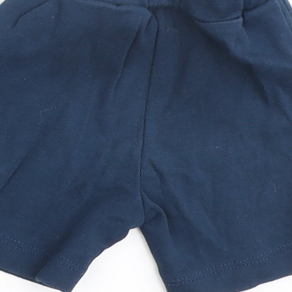 Little Mariner Baby Blue Cotton Cropped Leggings Size 0-3 Months - Contrasting Trim