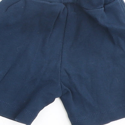 Little Mariner Baby Blue Cotton Cropped Leggings Size 0-3 Months - Contrasting Trim