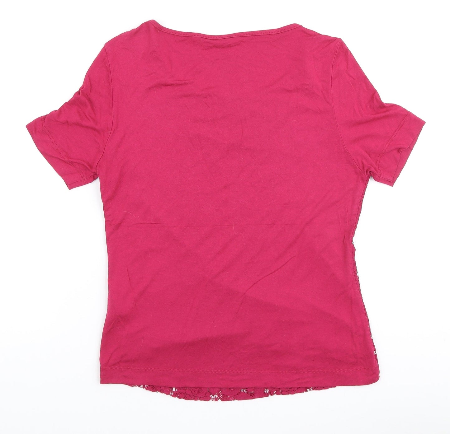 Womens UK Size 10 Marks and Spencer Pink Basic T-Shirt