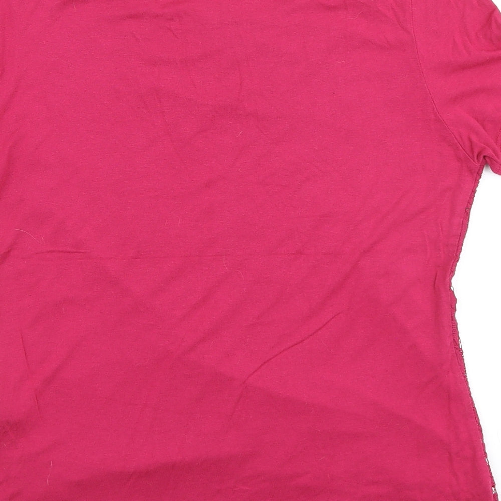 Womens UK Size 10 Marks and Spencer Pink Basic T-Shirt