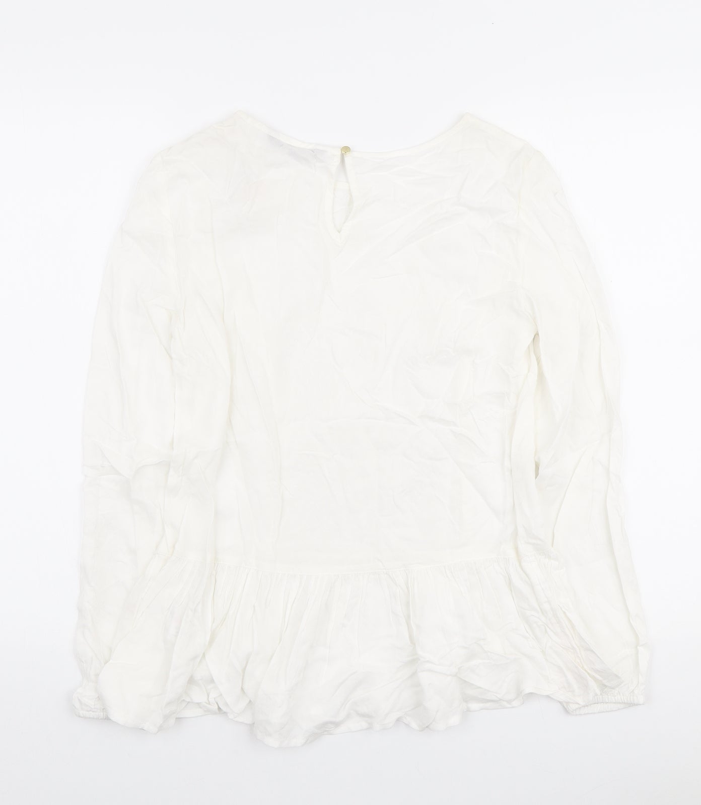 Womens UK Size 8 Dunnes Stores White Ringer Blouse