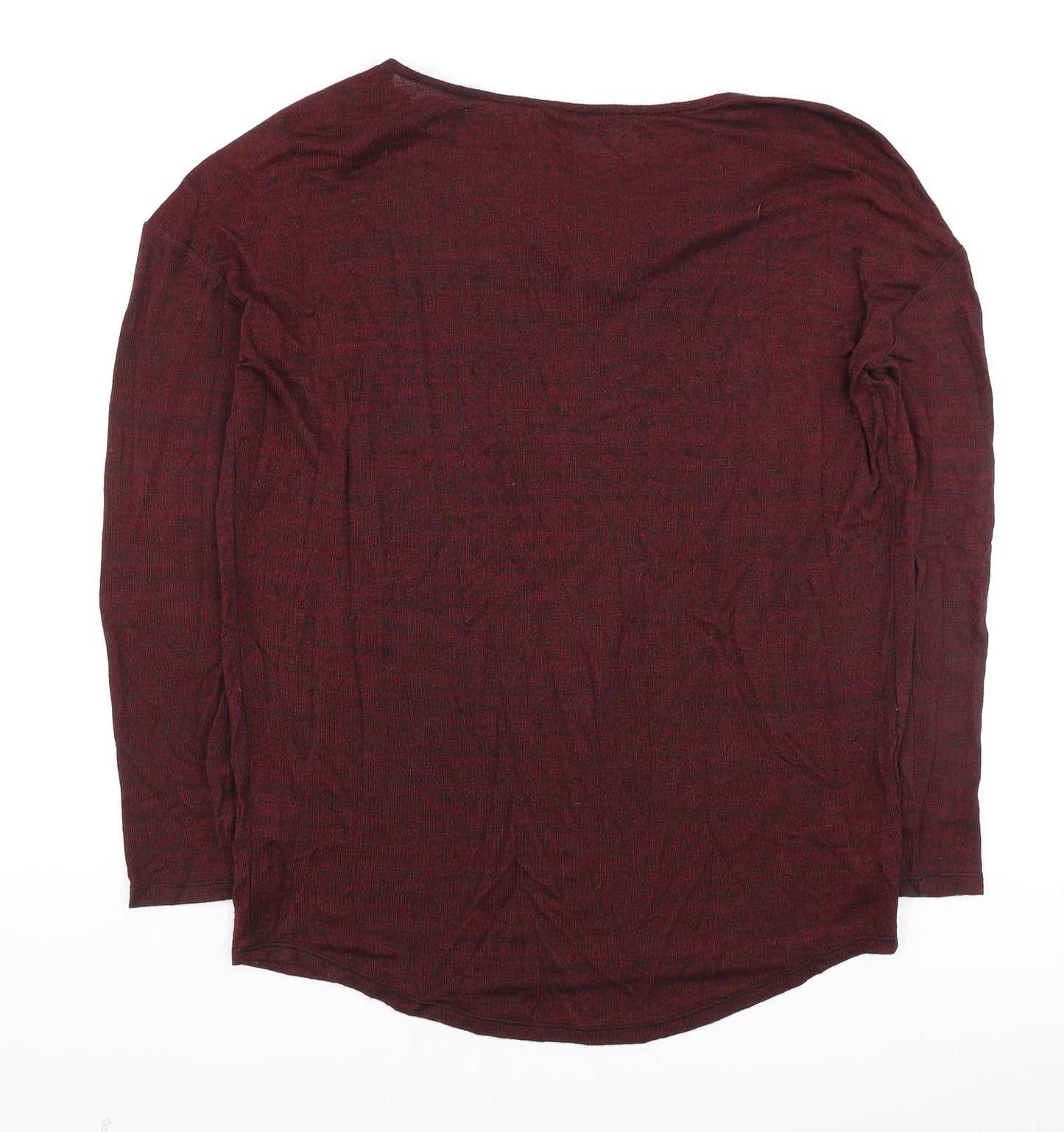 F&F Womens Red Cowl Neck Viscose Pullover Jumper Size 12 - Zip Detail