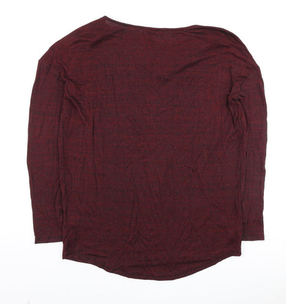 F&F Womens Red Cowl Neck Viscose Pullover Jumper Size 12 - Zip Detail