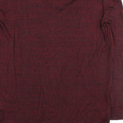 F&F Womens Red Cowl Neck Viscose Pullover Jumper Size 12 - Zip Detail