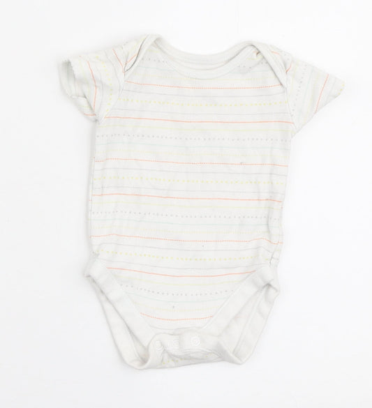 Nutmeg Baby White Striped Cotton Babygrow One-Piece Size 3-6 Months Snap