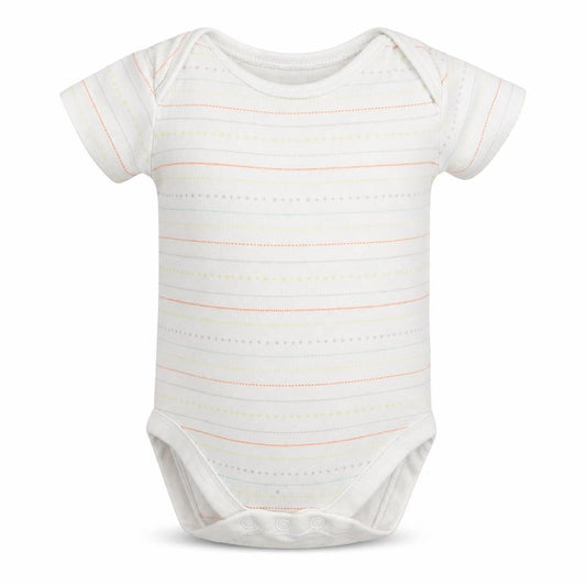 Nutmeg Baby White Striped Cotton Babygrow One-Piece Size 3-6 Months Snap